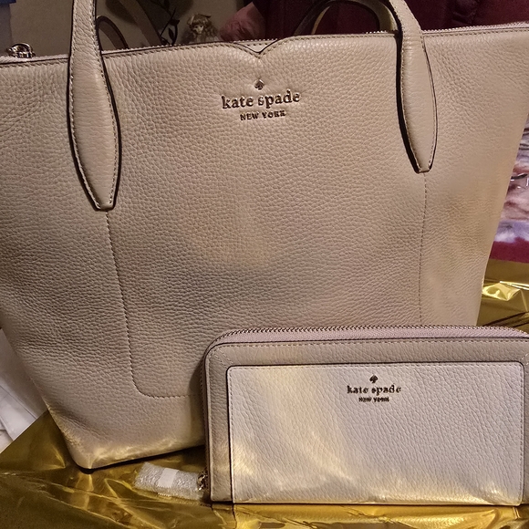kate spade Handbags - kate spade Beige Tote and Wallet Set